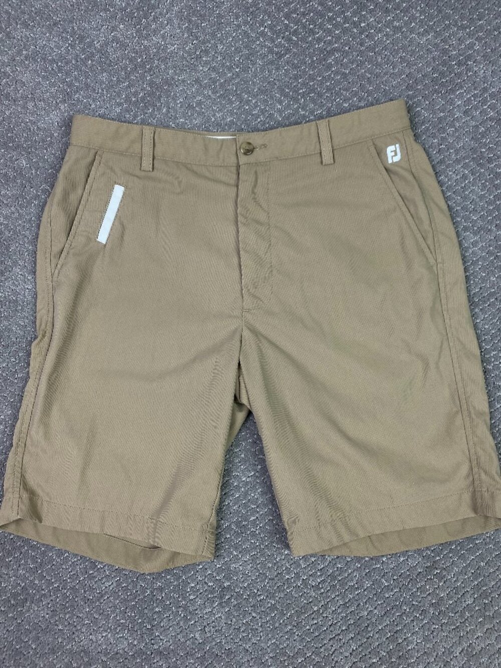 FootJoy Shorts Mens 32 Khaki Tan Golf Performance Flat Front